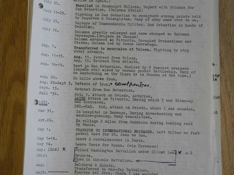 Bill’s Spanish Civil War Chronology